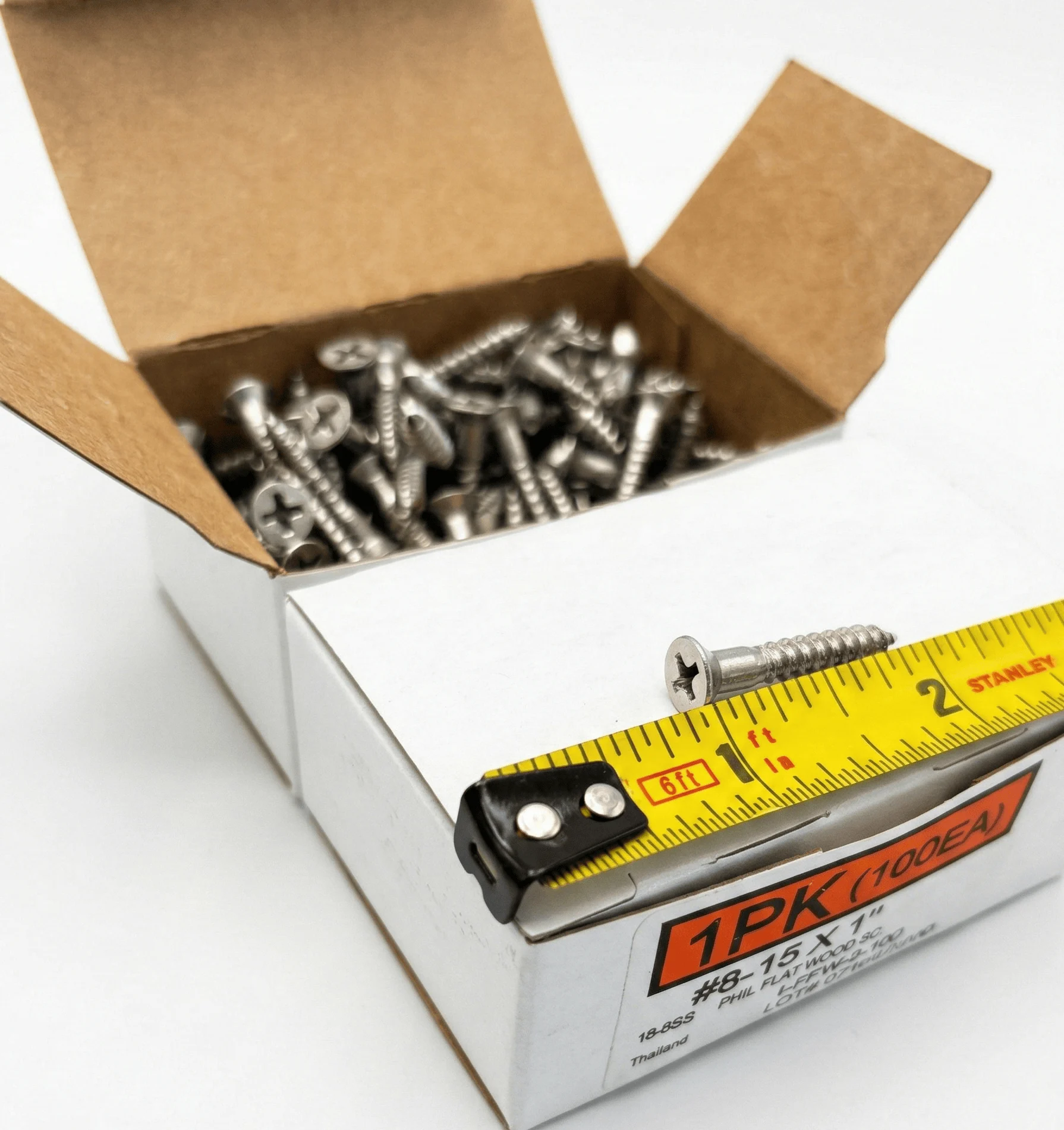 1” No.8 Philips Head Stainless Steel Finishing Screws – 100 pack - Image 2